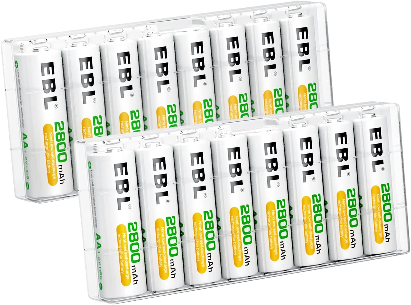 AA Rechargeable Batteries 2800Mah Ready2Charge Quality AA Batteries - 16 Counts-image