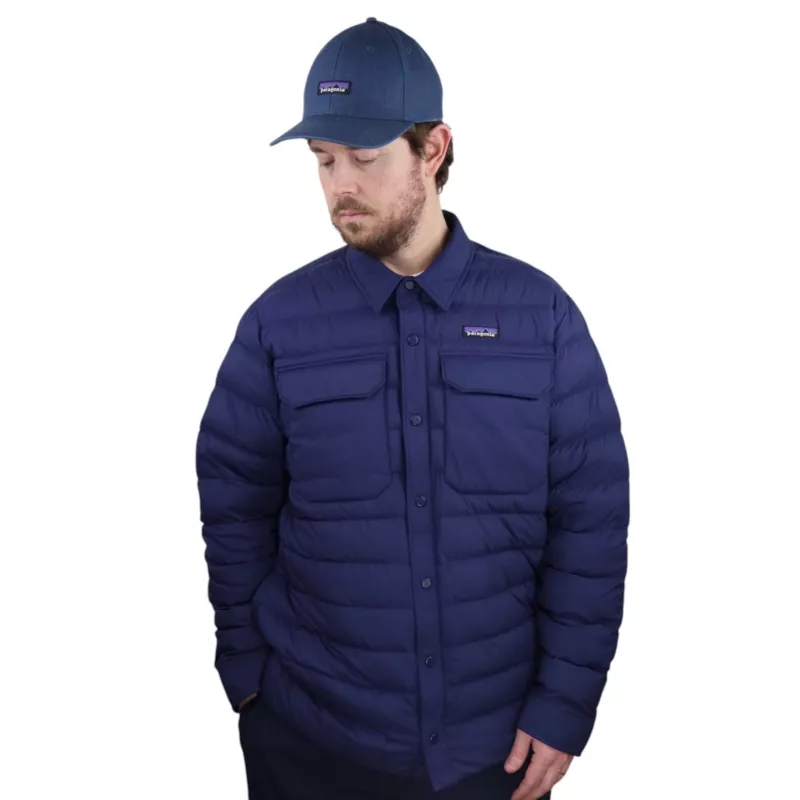 patagonia silent down puffer insulated quilted shirt jacket