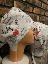 LISCENSED PRACTICAL NURES Themed Handmade SURGICAL SCRUB CAPS