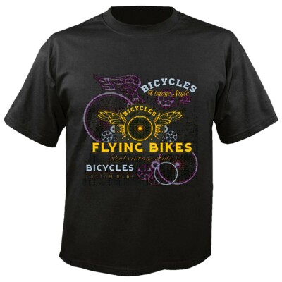 T-Shirt BICYCLES VINTAGE STYLE FLYING BIKES CUSTOM BIKERSHIRT MOTORRAD CHOPPER