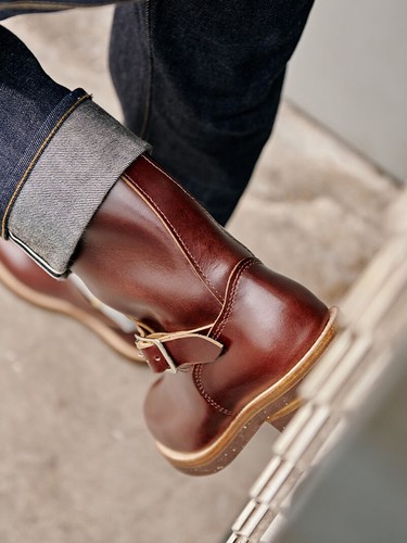 Vintage Motorradstiefel Biker Teakern Öl Wachsschnalle Ingenieurstiefel - Bild 2 von 21