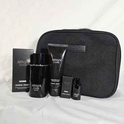 Giorgio Armani Code Parfume 4-piece Gift Set , 2.5oz  for men . Refillable 