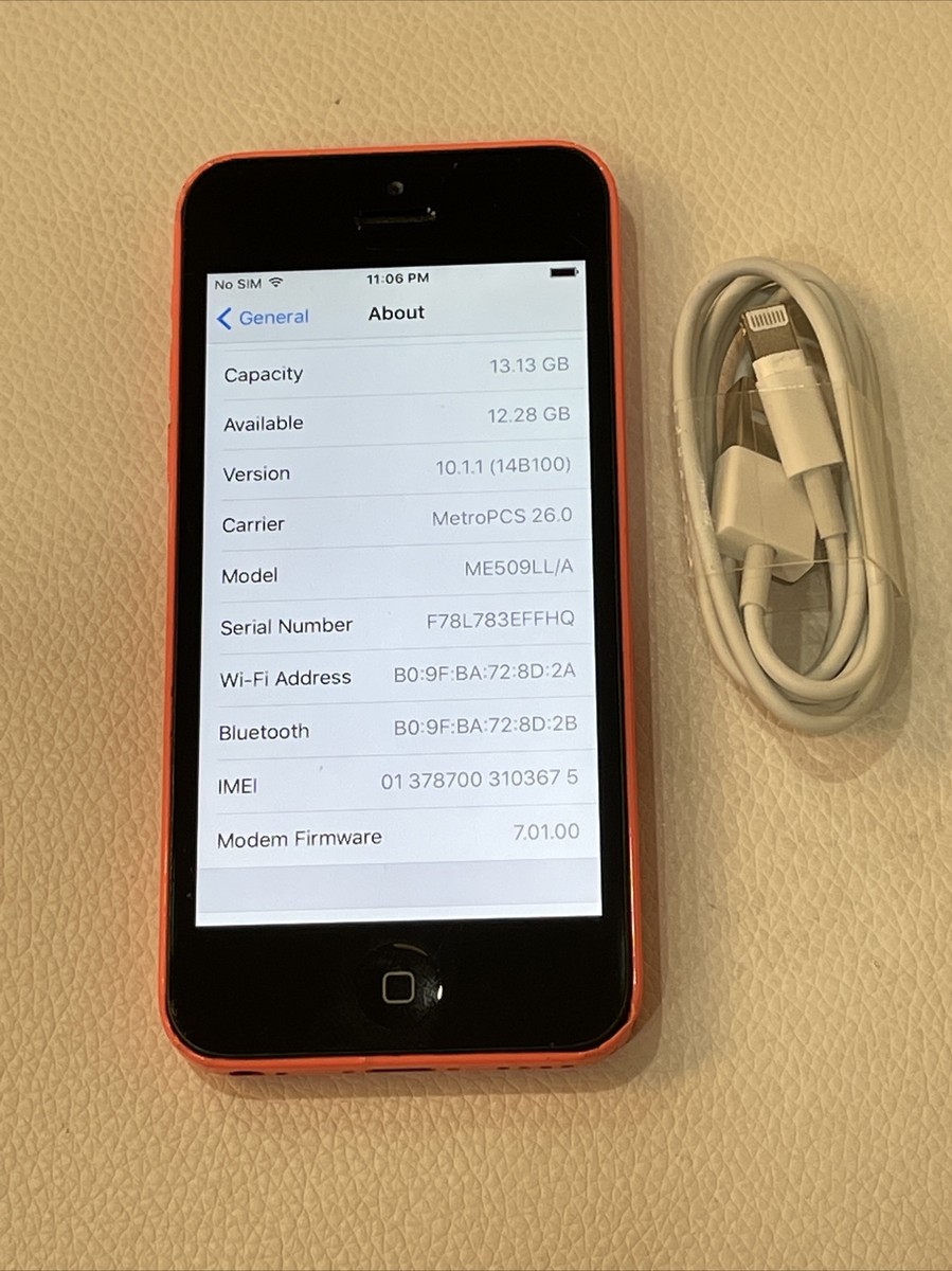 Apple iPhone 5c -16GB - Peach Unlocked A1532 ME509LL/A. Free