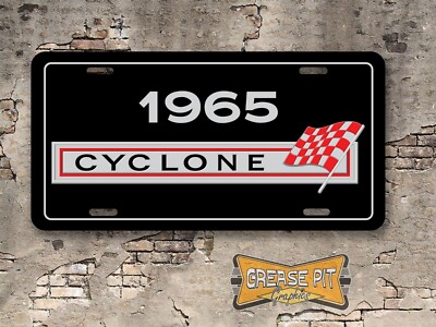 Mercury Comet Cyclone Booster License Plate Black
