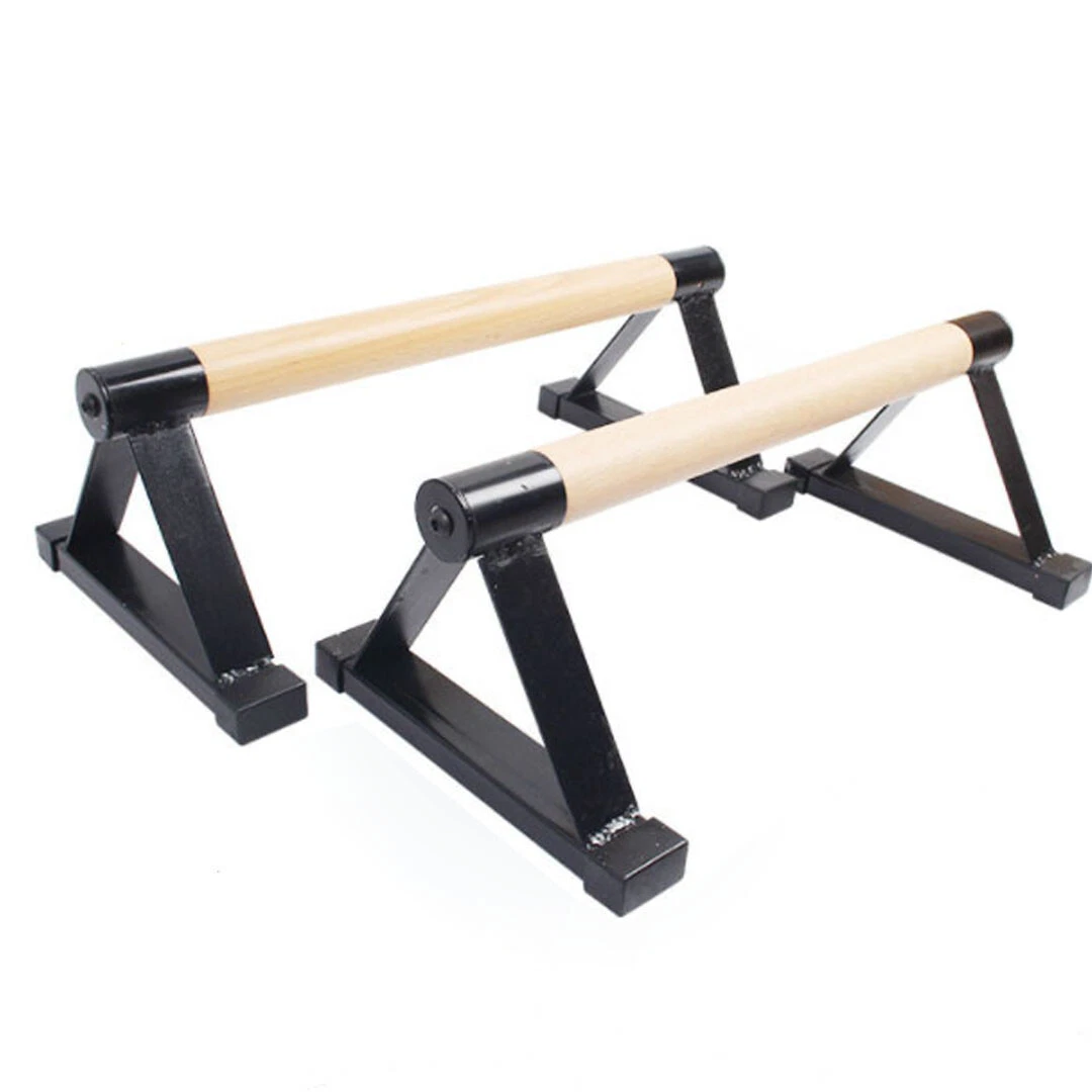 Wooden Push Up Bars Parallettes Handstand Bar Gym Calisthenics Workout  Equipment