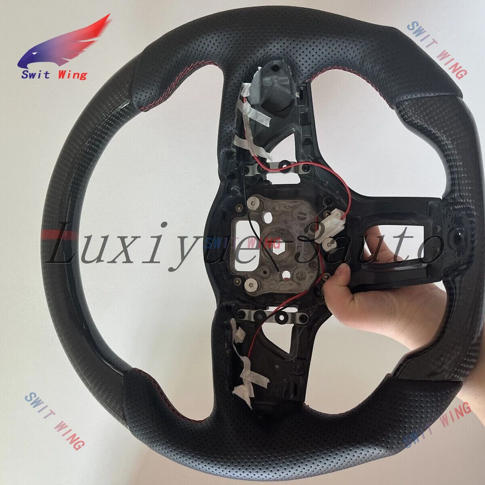 Volante de fibra de carbono esqueleto para Jaguar F-PACE I-PACE XE XF 2018+ Foto 3 de 4