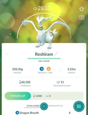 - Shiny Reshiram -  PTC - 80k stardust -Description