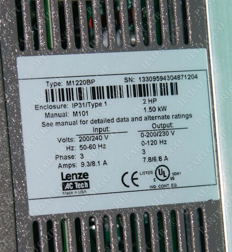 Lenze AC Tech M1220BP Intelligent Drive MC Series 2HP 1.5kW 13309594 MC1000 NEW - Picture 4 of 4