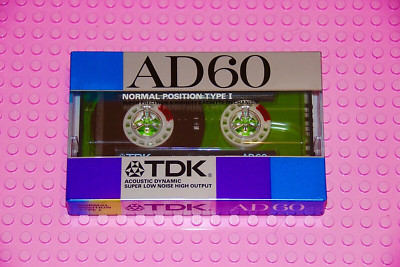 TDK  AD   60  1987  JAPAN  TYPE I    BLANK CASSETTE TAPE (1)   (SEALED)