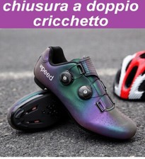 scarpe ciclismo bici corsa mtb chiusura cricchetto 42 look keo/ shimano spd
