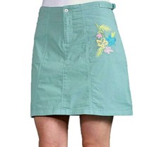 MED FRESH PRODUCE Lagoon green FLORAL CRUISER SKORT cotton stretch New