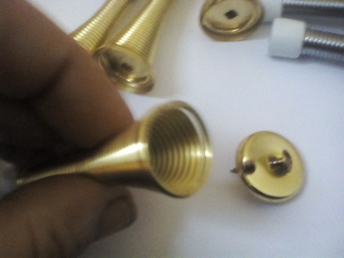 Set of 4 Spring Door Stops Brass Stoppers Spring Loaded Spiral Buffer DIY - Picture 3 of 4