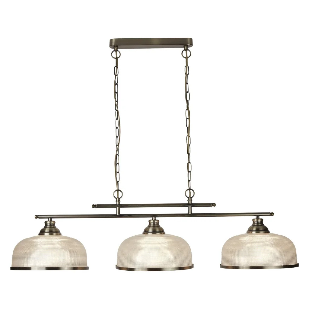 Ceiling Light Brass Bistro II 3 Bar Pendant Antique Searchlight 3593-3AB