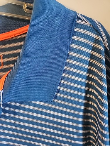Foundry Supply Co Polo Shirt Mens 4XL Blue White Stripe Short Sleeve - Picture 2 of 13
