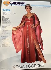 Roman Goddess California Costumes Size Small Cosplay Maroon Mythology EUC