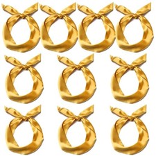 10 Pcs Long Thin Small Skinny Scarf Satin Neck Tie Ribbon Choker for Yellow