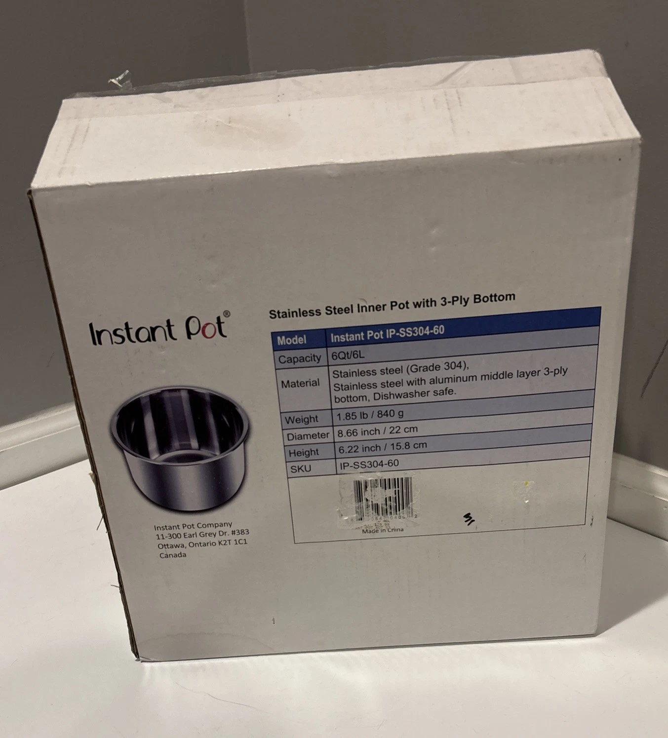 Instant Pot Replacement Stainless Steel Inner Cooking Pot 6-Qt IP-SS304-60
Opens in a new window or