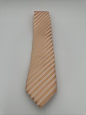 Puccini 100 Microfiber Men's Handmade Tie Yellow White Striped 59x3.5