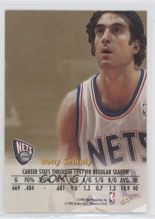 Skybox Premium Autographics 1998-99 tinta azul/50 Rony Seikaly automático Foto 2 de 2