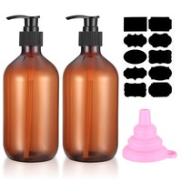 2X 500Ml NachfüLlbare Shampoo Duschgel Pumpflaschen Seifenspender Kunststoff