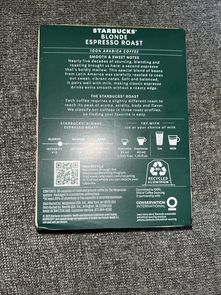 Nuevas cápsulas para tostar espresso rubio Starbucks - Paquete de 36 mejor usadas antes:08/2025+ Foto 3 de 4