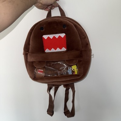 Domo Plush Back Pack Bag Brown Animation Character NHK Franchise Clear Pouch 
