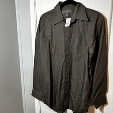 Banana Republic Men's Dress Shirt Med Grey Long Sleeve