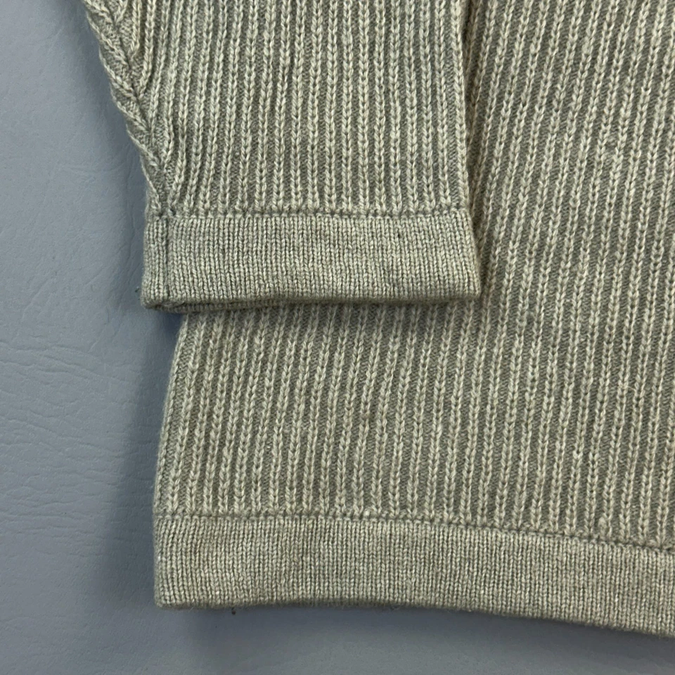 Suéter Columbia de Colección Para Hombres Grande Mezcla de Lana Merino Acanalado Cuello Redondo Pullover Foto 2 de 4