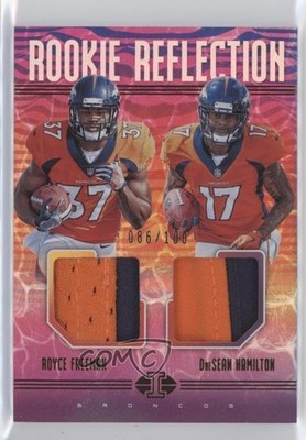2018 Illusions Rookie Reflection DaeSean Hamilton Royce Freeman Dual Patch 1e5
