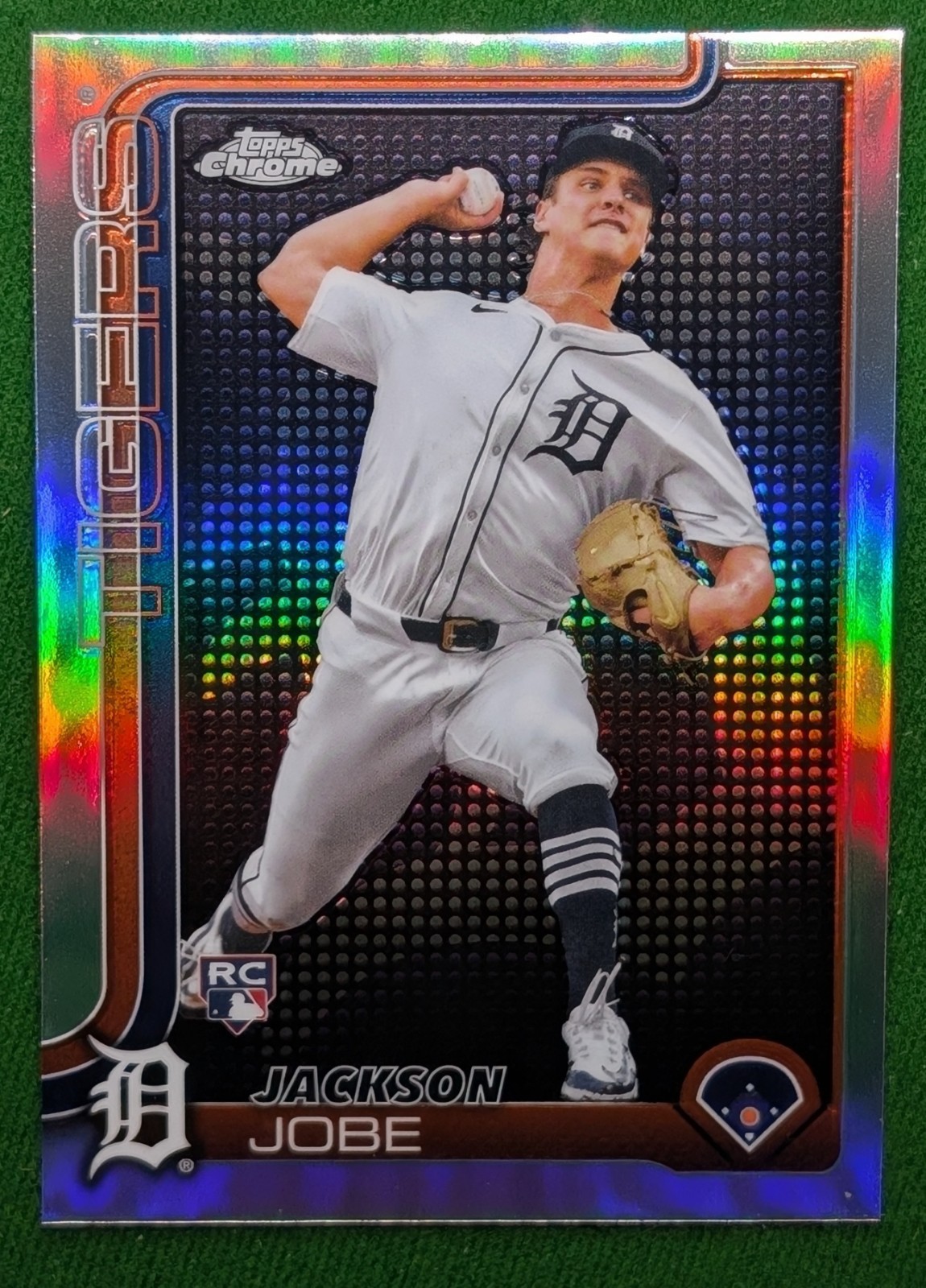 2025 Topps Chrome Jackson Jobe #249 - Lightboard Logo Tigers RC Short Print!