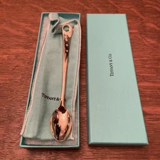 Tiffany & Co Silver Moon Stars Nature Baby Infant Spoon Gift Pouch Box Heirloom