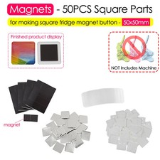 50mm Square Badge Button Maker Manual Press Badge Machine for DIY Making Magnet