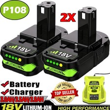 2PACK 3.8Ah For RYOBI P109 18V Lithium Battery /Charger One Plus High Capacity
