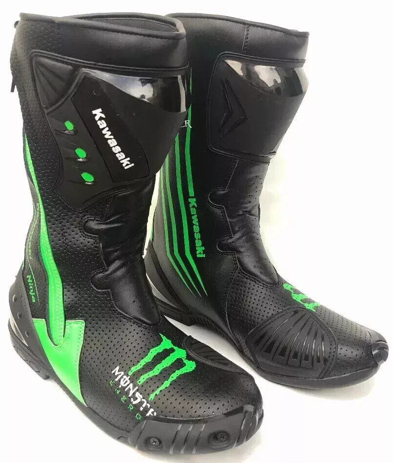 Bottes de moto en cuir de vachette pleine fleur pour homme