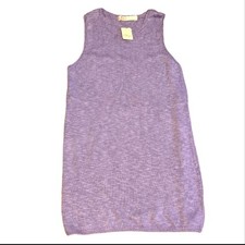 Free People Beach Linen Cotton Blend Dusty Lilac Crochet Knit Tank Dress NWT