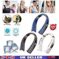 1200mAh Bladeless Lazy Neck Fan Portable USB Rechargeable Mini Hanging Cooler UK