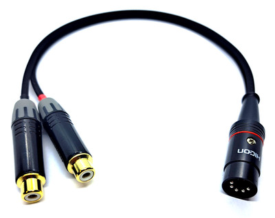Adapterkabel DIN 5 pol. Diodenstecker-2 x RCA Cinch Kupplung vers. Längen Play