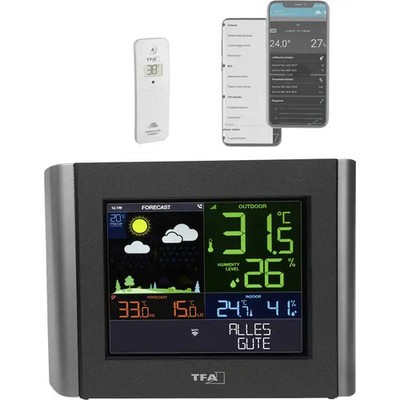 TFA Dostmann 35.8000.01 VIEW METEO Weather Station WLAN Forecast for 12 Hours N