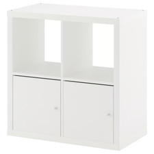 IKEA KALLAX Scaffale con Ante Cubo Portaoggetti Organizer Bianco 77x77 cm