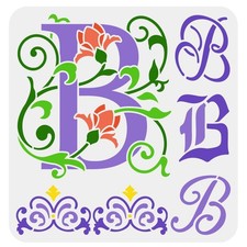 FINGERINSPIRE Initial B Painting Stencil 11.8x11.8inch Reusable Graffiti Lett...