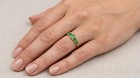 GENUINE 0.18 Cts EMERALD & LAB CREATED EMERALDS RING 10K GOLD - Free Appraisal — photo 6
