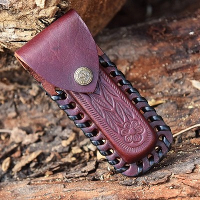 5'' Vintage Dark Brown Sheath for Buck 110 Pocket Folding Knife Pouch Cover