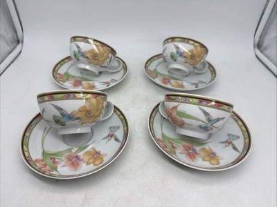 27328/ Hutschenreuther Colibri 4x Kaffeegedecke 2-teilig