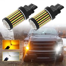 Dual Color White/Amber 3157 DRL LED Switchback Turn Signal Parking Light Bulbs