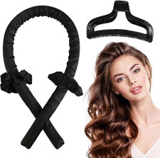 Bigodino Senza Calore per Boccoli Naturali, Set Fascia Morbida in Velluto Con- H