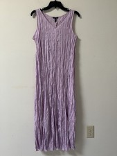 Eileen Fisher Crushed Silk100% Dress, Midi , Light Purple, Medium, NWT, $328
