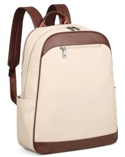 15.6 inch Leather Laptop Backpack Purse for , Designer Travel and Work Bag wi...