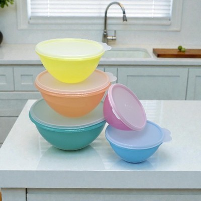 Tupperware Classic Wonderlier Mixing All Purpose Bowl Set of 5 Pastel Color