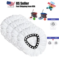 Spin Mop Replacement Head 4 Pack Mop Refill Compatible with Ocedar Triangle S...