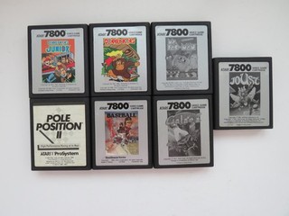 LOT of 7 Atari 7800 Games Donkey Kong Donkey Kong Jr Ms Pac Man Joust